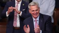 US House Republican Leader Kevin McCarthy (R-CA) celebrates after being elected Speaker of the House in the House Chamber at the U.S. Capitol Building on January 07, 2023 in Washington, DC. Win McNamee/Getty Images/AFP 