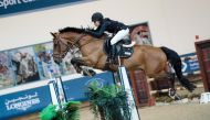 Cyrine Cherif and Obama in action during the Big Tour contest in the seventh round of the Qatar Equestrian Tour - Longines Hathab, yesterday.