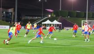 Bayern Munich players in action during the Winter Training Camp at Aspire Zone in Doha.