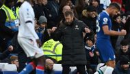 Chelsea's English head coach Graham Potter celebrates on the final whistle in the English Premier League football match between Chelsea and Crystal Palace at Stamford Bridge in London on January 15, 2023. Chelsea won the game 1-0. (Photo by Ben Stansall / AFP)
