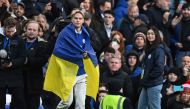 File Photo: Chelsea's new signing, Chelsea's Ukrainian midfielder Mykhailo Mudryk is introduced to the crowd at half-time in the English Premier League football match between Chelsea and Crystal Palace at Stamford Bridge in London on January 15, 2023. (Photo by Ben Stansall / AFP)


