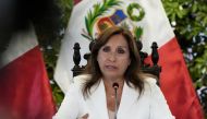 Peru's President Dina Boluarte speaks as she meets with foreign press, in Lima, Peru, January 24, 2023. (REUTERS/Angela Ponce)
