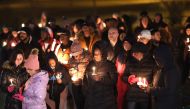 People attend a candlelight vigil in memory of Tyre Nichols at the Tobey Skate Park on January 26, 2023 in Memphis, Tennessee.