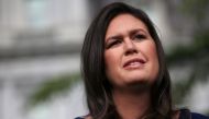 Former US White House Press Secretary Sarah Huckabee Sanders speaks to the news media after giving an interview to Fox News outside of the White House in Washington, US on May 22, 2019. File photo / Reuters