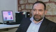 FILE PHOTO: Lokman Slim, an activist and publisher who ran a research centre, speaks during an interview, in a still image taken from Reuters TV footage shot on February 2, 2009, in Beirut, Lebanon. Reuters TV/via REUTERS
