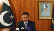 File Photo: Pakistan's President Pervez Musharraf speaks in a televised address to the nation in Islamabad August 18, 2008. (REUTERS/Press Information Department)