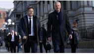 The German and French economy ministers, Robert Habeck (left) and Bruno Le Maire started meetings with US officials on February 7, 2023.  Brendan Smialowski / AFP
