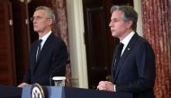 US Secretary of State Antony Blinken (right) and NATO Secretary General Jens Stoltenberg speak during a joint press conference at the State Department on February 08, 2023 in Washington, DC. (Photo by WIN MCNAMEE / GETTY IMAGES NORTH AMERICA / Getty Images via AFP)