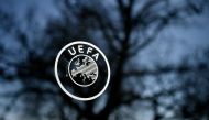 The UEFA logo at the organization's headquarters in Nyon, Switzerland, February 28, 2020.  File / AFP Photo