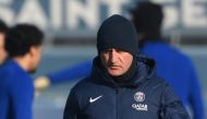 Paris Saint-Germain's French head coach Christophe Galtier leads a training session in Saint-Germain-en-Laye, west of Paris on February 13, 2023, on the eve of the UEFA Champions League round of Last 16 First leg football match against FC Bayern Munich. (Photo by FRANCK FIFE / AFP)