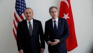 File Photo: US Secretary of State Antony Blinken meets with Turkish Foreign Minister Mevlut Cavusoglu. (REUTERS/Eduardo Munoz)