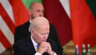 US President Joe Biden attends the Extraordinary Summit of the NATO Bucharest Nine (B9) at the Presidential Palace in Warsaw on February 22, 2023. (Photo by Mandel NGAN / AFP)
