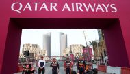 Qatari rally champion Nasser Al Attiyah with other racers during the event.