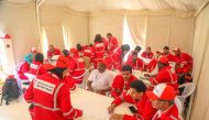 Participants during a training session at 9th Disaster Management Camp organised by QRCS, yesterday.