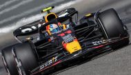 Red Bull Racing's Mexican driver Sergio Perez drives during the second day of Formula One pre-season testing at the Bahrain International Circuit in Sakhir on February 24, 2023. (Photo by Giuseppe CACACE / AFP)