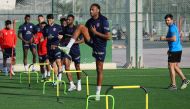 Al Duhail players during a training session ahead of match against Al Kharaitiyat.