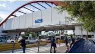 The Gateway International Bridge is seen with migrants waiting close to the border check point with the United States, in Matamoros, Tamaulipas state, Mexico, on November 5, 2019. File photo / AFP
