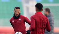 Qatar U20 players in action during a training session.
