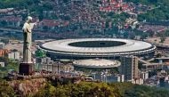 A statue of Christ the Redeemer atop Corcovado overlooks the Mário Filho (Maracanã) Stadium in Rio de Janeiro. File photo / AFP