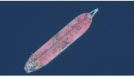 A satellite image from 2020 by Maxar Technologies shows the FSO Safer oil abandoned off the coast of Yemen. Handout / Satellite image ©2020 Maxar Technologies/AFP/File
