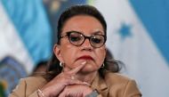 In this file photo taken on November 24, 2022, Honduras' President Xiomara Castro gestures during the launching of the 