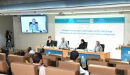A session during 'The Discourse on the Qatar 2022 World Cup: Power, Politics, and Aspiration' event held by the ACRPS yesterday.