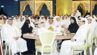 Minister of Public Health H E Dr. Hanan Mohammed Al Kuwari; Chairman of the Supreme Committee for Healthcare Communications at MoPH, Ali Abdullah Al Khater; Managing Director of  PHCC Dr. Mariam Abdulmalik; Head of the National Strategic Group to combat COVID-19, Dr. Abdullatif Al Khal and Director of Public Health, Public Health Department at MoPH Sheikh Dr. Mohammed bin Hamad Al Thani during the Suhoor hosted by the Ministry of Public Health.