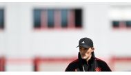 Bayern Munich's German head coach Thomas Tuchel arrives for the training session on the eve of the UEFA Champions League quarter final, first leg football match between Manchester City and FC Bayern Munich in Munich, southern Germany, on April 10, 2023. (Photo by Christof STACHE / AFP)
