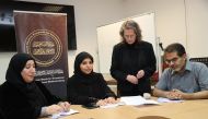 Dr. Hanan Al Fayyad (second left), media advisor for Sheikh Hamad Award for Translation and International Understanding, during a tour to Bulgaria to introduce the award.