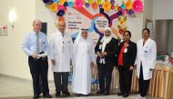 Officials from Al-Ahli Hospital during an event to mark the Hand Hygiene Day.