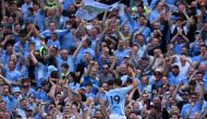 Manchester City's Argentinian striker Julian Alvarez celebrates scoring the opening goal during the English Premier League football match between Manchester City and Chelsea at the Etihad Stadium in Manchester, north west England, (Photo by Oli SCARFF / AFP)