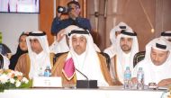 Minister of Labour H E Dr. Ali bin Samikh Al Marri  during the 49th session of the Arab Labour Conference.