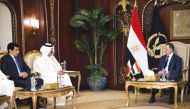 Director of Public Security H E Maj Gen Abdullah Mohammed Al Suwaidi meets with Egypt’s Minister of Interior H E Major General Mahmoud Tawfik in Cairo. Qatar's Ambassador to Egypt H E Salem Mubarak Al Shafi is also in the picture.