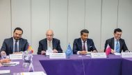 Ambassador of Qatar to the Kingdom of Spain H E Abdullah bin Ibrahim Al Hamar (second right) at the event.