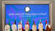 Minister of State for Foreign Affairs H E Sultan bin Saad Al Muraikhi (third left) with Their Highnesses and Their Excellencies the GCC foreign ministers. 