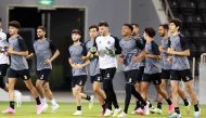Al Sadd players during their first pre-season training session in Doha. 