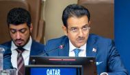 Special Envoy of the Minister of Foreign Affairs for Counterterrorism and Mediation in Conflict Resolution H E Dr. Mutlaq bin Majid Al Qahtani addressing the UN session.