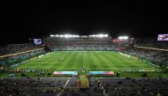A general view shows the stadium ahead of the Australia and New Zealand 2023 Women's World Cup Group A football match between New Zealand and Norway at Eden Park in Auckland on July 20, 2023. (Photo by Saeed Khan/ AFP)