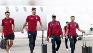 Al Sadd players arriving in Abha, Saudi Arabia, yesterday, ahead of their 2023 King Salman Club Cup Group B match against Morocco's Wydad.