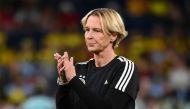 Germany's coach Martina Voss-Tecklenburg is seen prior to the Australia and New Zealand 2023 Women's World Cup Group H football match between Germany and Colombia at Sydney Football Stadium in Sydney on July 30, 2023. Photo by FRANCK FIFE / AFP