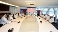Officials attend a technical meeting to discuss the arrangements being made ahead of the start of 2023-2024 season Qatar Stars League, at the QSL Headquarters, yesterday. 