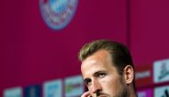 Bayern Munich's English forward #09 Harry Kane listens to journalists' questions during a press conference on his presentation after signing a four-years deal with German first division football club FC Bayern Munich, in Munich, southern Germany on August 13, 2023. Photo by Christof STACHE / AFP