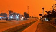 This handout photo shows the town of Fort Smith, Canada during the wildfires, on August 13, 2023. Photo by Handout / AFP