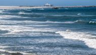 A shoreline is pictured from Futaba-machi, Fukushima Prefecture, around 5 km away from the crippled Fukushima-Daiichi nuclear plant on August 24, 2023, the day on which Japan's government plan to begin releasing wastewater from the stricken plant into the Pacific Ocean. (Photo by Philip FONG / AFP)
