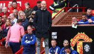 Manchester United's Dutch manager Erik ten Hag observes players during the English Premier League football match between Manchester United and Nottingham Forest at Old Trafford in Manchester, northwest England, on August 26, 2023. (Photo by Darren Staples / AFP)