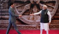 (Files) India's PM Narendra Modi (R) shakes hand with Canada's PM Justin Trudeau ahead of the G20 Leaders' Summit in New Delhi on September 9, 2023. (Photo by Evan Vucci / POOL / AFP)