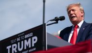 Former U.S. President Donald Trump speaks to a crowd during a campaign rally on September 25, 2023 in Summerville, South Carolina. (Photo by Sean Rayford / GETTY IMAGES NORTH AMERICA / Getty Images via AFP)
