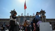 Passengers arrive at Beijing railway station on the first day of peak travel ahead of the National Day holidays in China's capital city on September 29, 2023. Photo by Jade GAO / AFP