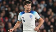 England's defender #06 Harry Maguire controls the ball during the Euro 2024 qualifying group C football match between England and Italy at Wembley, in London, on October 17, 2023. (Photo by Glyn KIRK / AFP) 