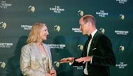 Britain's Prince William, Prince of Wales speaks with Australian actress Cate Blanchett as they arrive to attend the 2023 Earthshot Prize in Singapore on November 7, 2023. (Photo by Mohd Rasfan / AFP)
